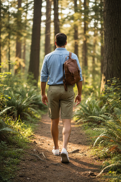 Above the knee khaki shorts ￼