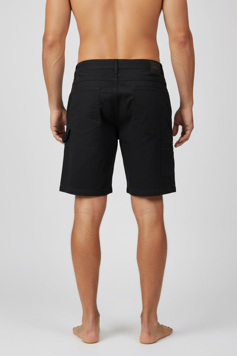 Black canvas shorts 9 inch inseam