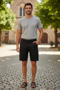 Black canvas shorts 9 inch inseam