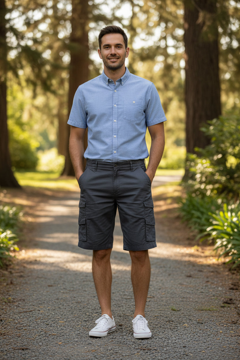 Charcoal below the knee shorts