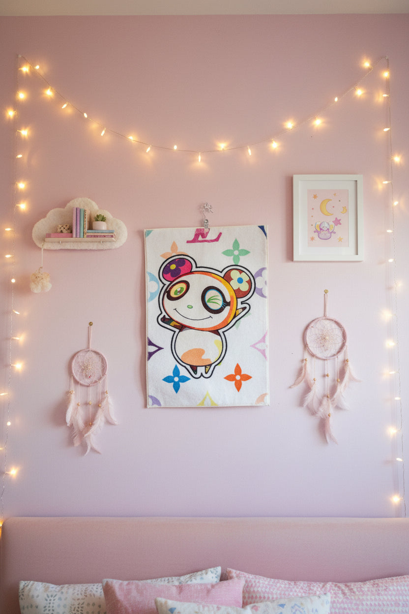 22x31 Louis Vuitton x Takashi Murakami Panda wall hanging rug