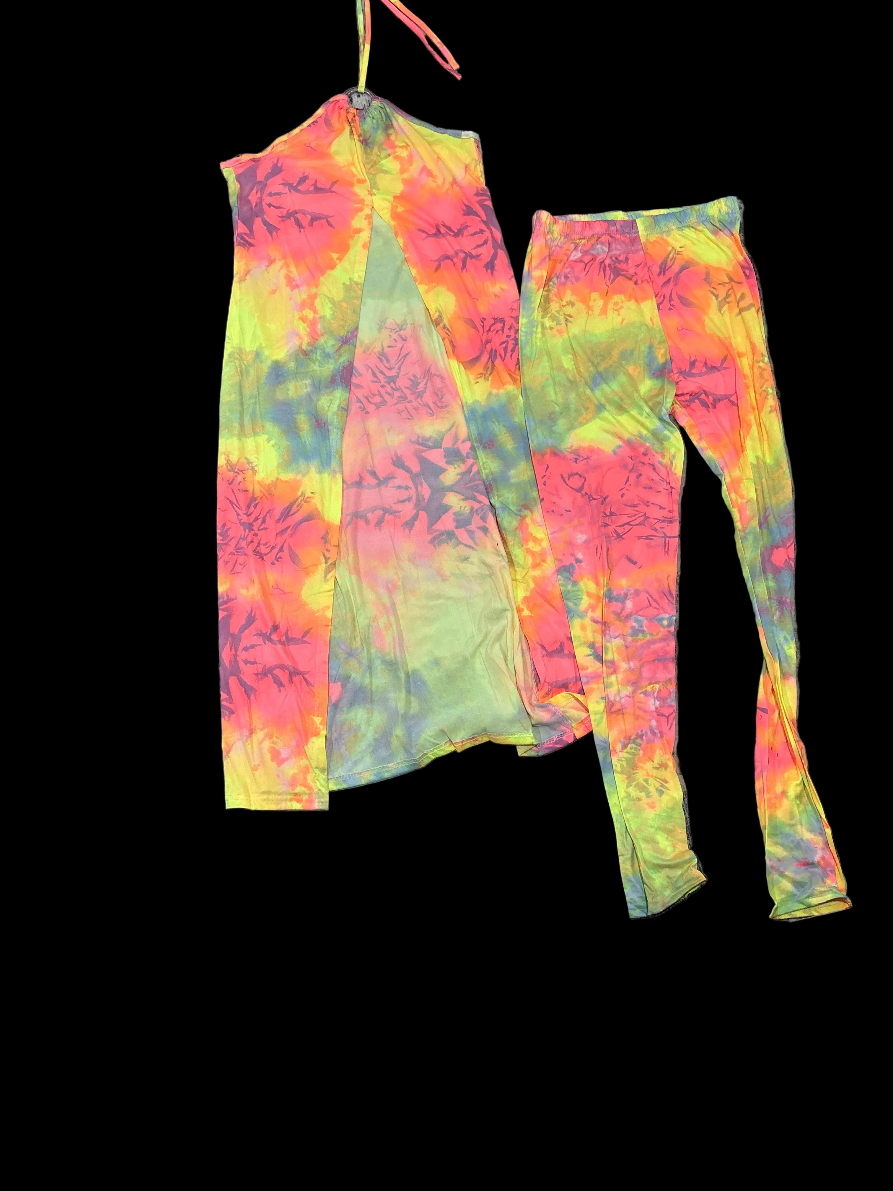 Tie-dye halter with tights