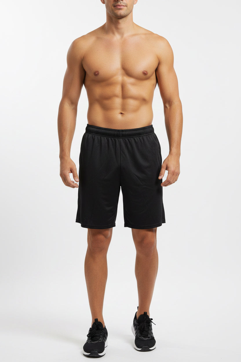 Men, black basketball shorts