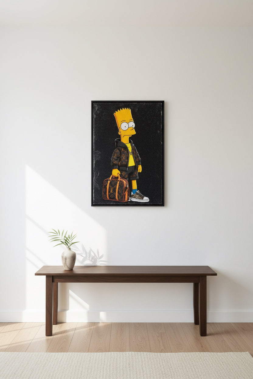 Bart Simpson, Louis Vuitton rug poster 21 1/2 x 32