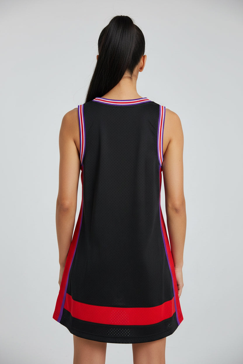 This is a Mitchell & Ness Toronto Raptors women Hardwood Classics oversized mesh tank top.