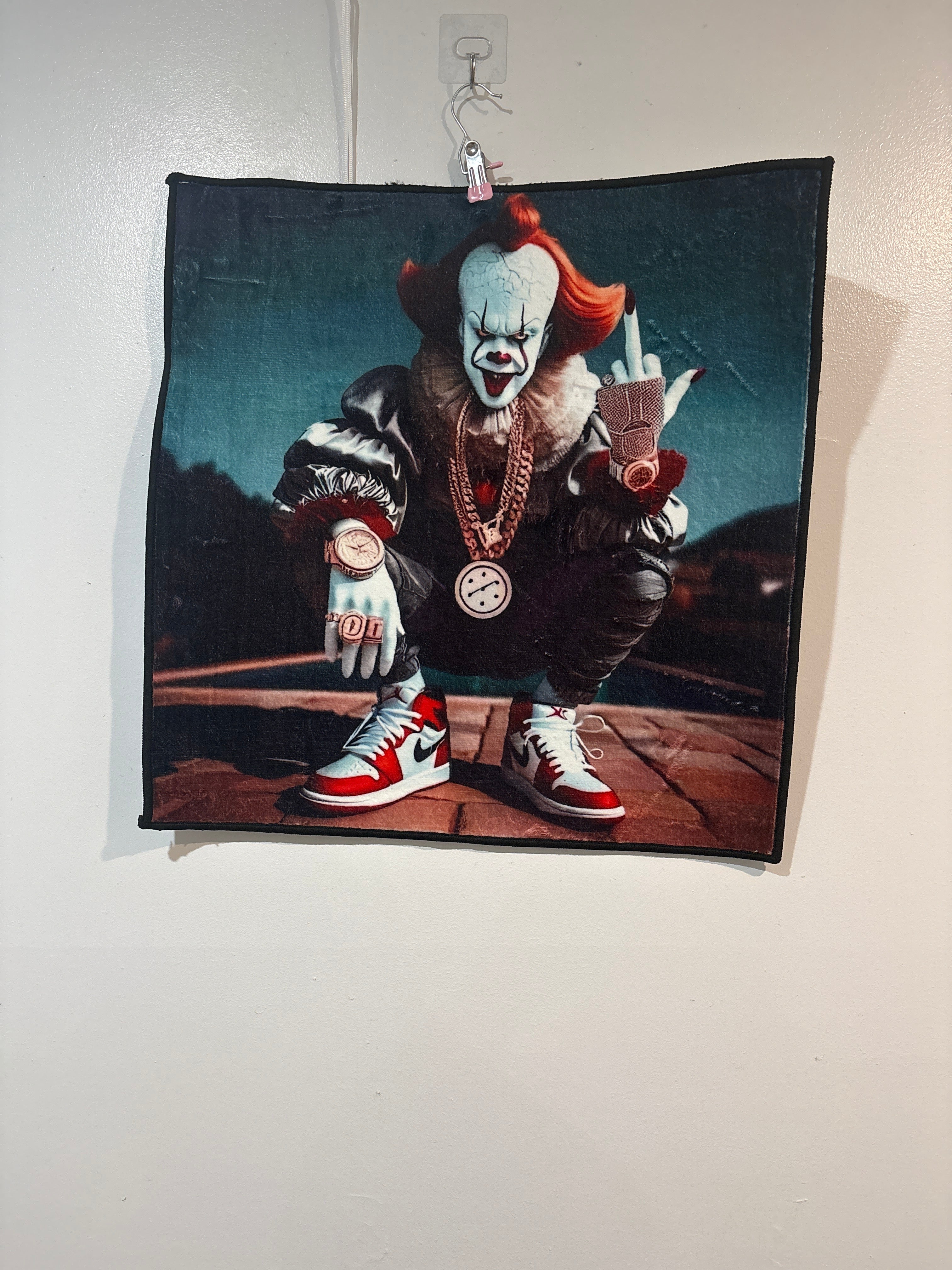 24X24 Pennywise, designed with a "swag" or "hip-hop" aesthetic, commonly referred to as "swag cartoon" art